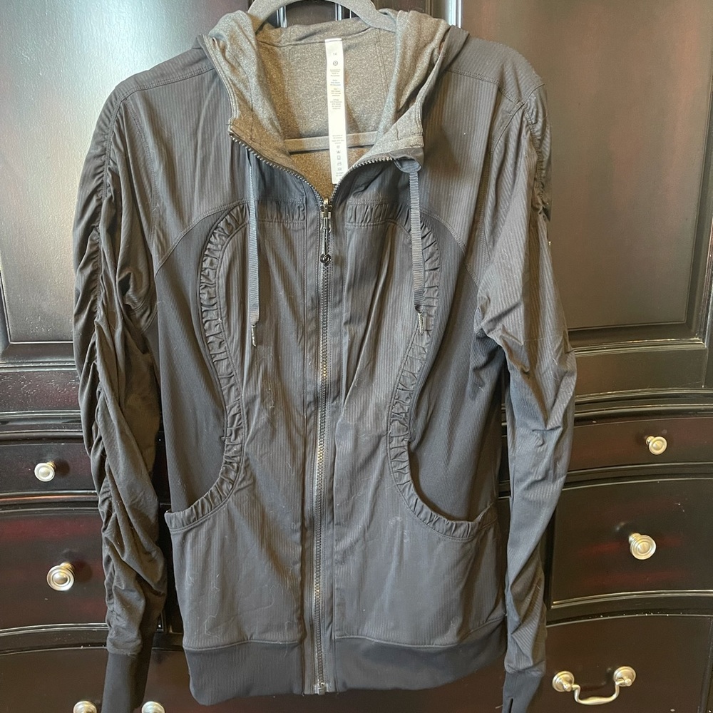 SOLD OUT - Reversible dance studio jacket black/gray Sz 14